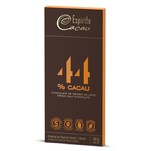 Tablete de Chocolate 44% Cacau ao Leite - 80g