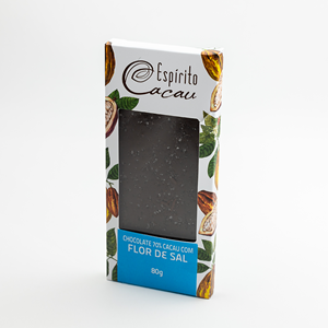 TABLETE DE CHOCOLATE 70% CACAU C/ FLOR DE SAL - 80G