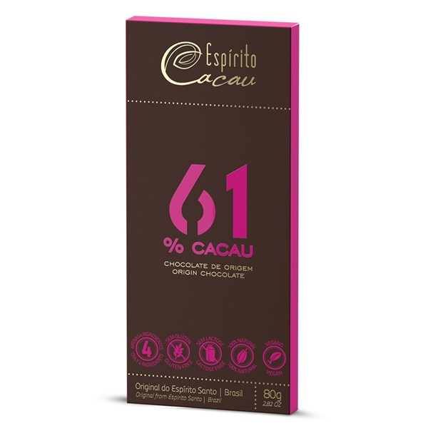 Tablete de Chocolate 61% Cacau - 80g
