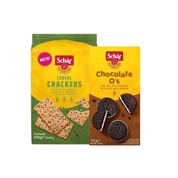 Kit Biscoito de Chocolate + Cereal Crackers Schär