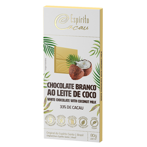 Tablete de Chocolate Branco 33% Cacau ao Leite de Coco - 80g